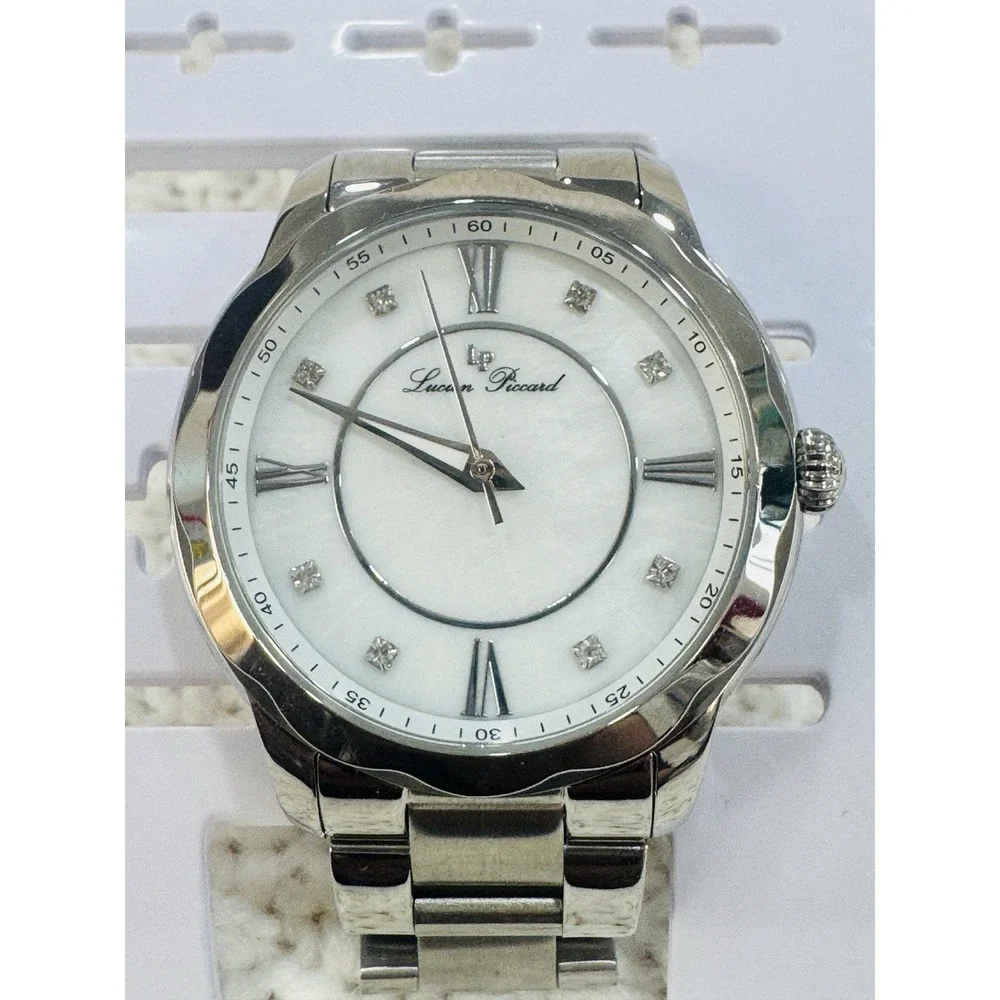 Lucien Piccard 40000 Mother of Pearl Crystal Watch Untested